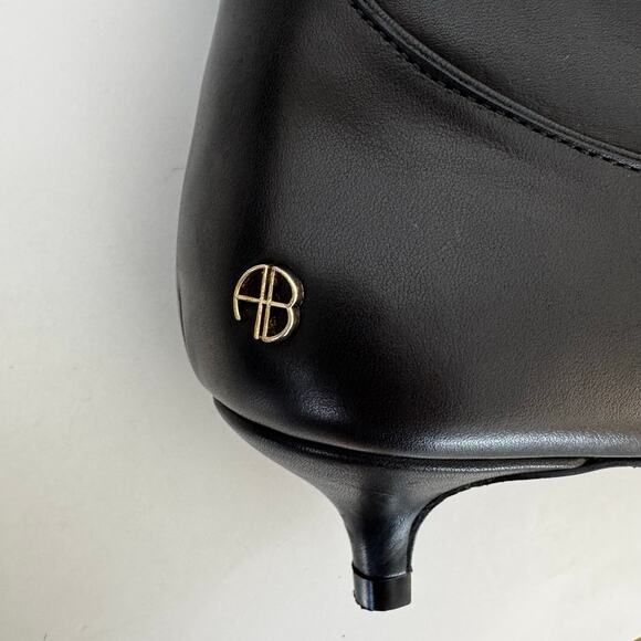 Anine Bing Rae Tall Leather Boots Kitten Heel Western Black 40 (US 10) - Picture 12 of 16